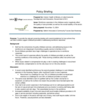 Policy Briefing: Workforce Vacancies