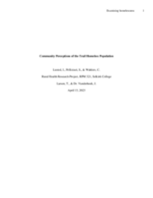 Community Perceptions of the Trail Homeless Population