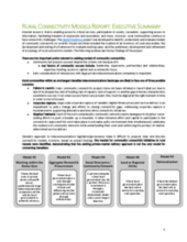 Summary - Rural Connectivity Models