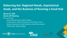 Balancing Act: Regional Needs, Aspirational Goals, and the Business of Running a Food Hub