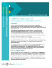Summary Report: A Deliberative Dialogue Approach to Addressing Homelessness in the West Kootenays