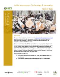 Forestry Cluster Research Report: Initial Impressions - Technology and Innovation