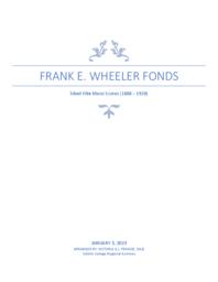 Frank E. Wheeler silent film music score fonds (1888-1928)