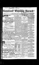   Rossland Evening Record 1899-08-19   , page 1