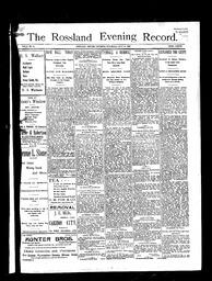   Rossland Evening Record 1897-07-10   , page 1