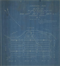 Subdivision Plan of Block 24 as Shown on Registered Plan No 1053 of the Subdivision of Sub-Lot 36 of Lot 5817: G.1. Kootenay District B.C.