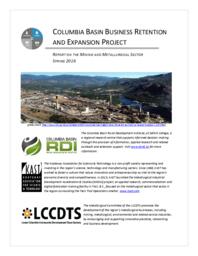 Columbia Basin Business Retention and Expansion Project: Report on the Mining and Metallurgical Sector