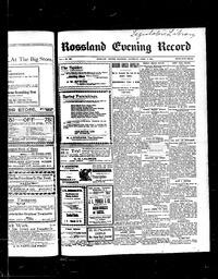   Rossland Evening Record 1899-04-01   , page 1