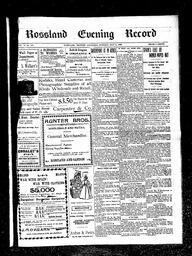   Rossland Evening Record 1898-05-02   , page 1