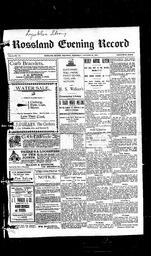   Rossland Evening Record 1899-01-21   , page 1