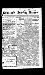   Rossland Evening Record 1899-05-31   , page 1