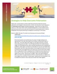Strategies to Help Overcome Polarization: Annotated Bibliography