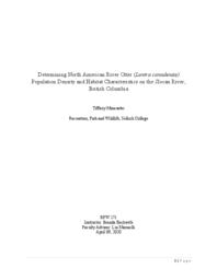 Determining North American River Otter (Lontra canadensis) Population Density and Habitat Characteristics on the Slocan River, British Columbia
