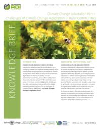 Knowledge Brief: Rural Climate Change Adaptation Part II - Challenges of Climate Change Adaptation in Rural Communities