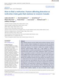 How to find a wolverine: Factors affecting detection at wolverine (Gulo gulo) bait stations in western Canada