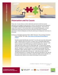 Polarization and its Causes: Annotated Bibliography