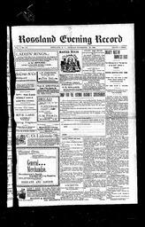   Rossland Evening Record 1898-11-28   , page 1