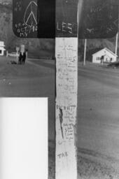 Graffiti on the Back of a Sign