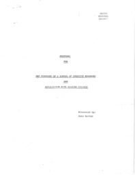 Proposal for the Founding of a School of Creative Woodwork and Affiliation with Selkirk College