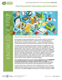 Knowledge Brief: Post-Secondary Education and Innovation