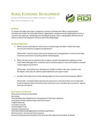Rural Economic Development: Enabling Performance Measurement in Basin-Boundary Communities