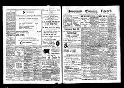   Rossland Evening Record 1897-10-23   , page 1