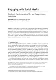Engaging with Social Media- The Emily Carr University of Art and Design Library Experience