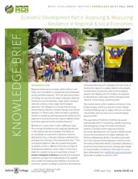 Knowledge Brief: Economic Development Part II - Assessing and Measuring Resilience in Regional and Local Economies