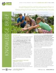 Knowledge Brief: Asset-Based Rural Development Part II - Measuring and Evaluating Community Assets