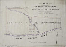 Plan of Proposed Subdivision of Sub-Lot "C" of Lot 400 G.1. Kootenay District B.C.
