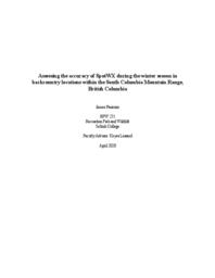 Assessing the accuracy of SpotWX during the winter season in backcountry locations within the South Columbia Mountain Range, British Columbia