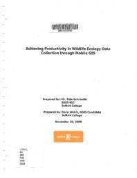 Achieving Productivity in Wildlife Ecology Data Collection through Mobile GIS