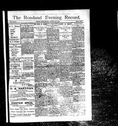   Rossland Evening Record 1897-07-20   , page 1