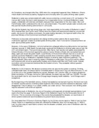 Review of works on Walkerton, Ontario water contamination
