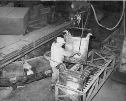 Lead Anodes Being Loaded