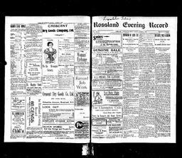   Rossland Evening Record 1899-08-04   , page 1