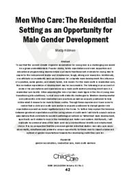 Men Who Care: The Residential Setting as an Opportunity for Male Gender Development