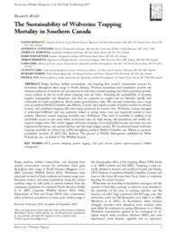 The Sustainability of Wolverine Trapping Mortality in Southern Canada