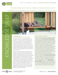 Knowledge Brief: Poverty Reduction Part I - What is Poverty Reduction? Identifying Strategies and Initiatives in Rural Communities