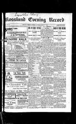   Rossland Evening Record 1899-08-03   , page 1