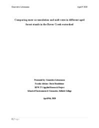 Comparing snow accumulation and melt rates in different aged forest stands in the Rover Creek watershed