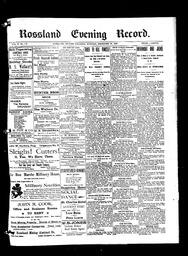   Rossland Evening Record 1897-12-27   , page 1