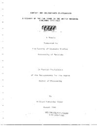 Contact and Enlightened Co-operation: A History of the Fur Trade in the Arctic Drainage Lowlands 1717-1821