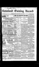   Rossland Evening Record 1899-07-28   , page 1
