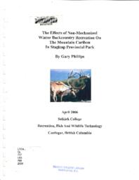 The Effects of Non-Mechanized Winter Backcountry Recreation on the Mountain Caribou in Stagleap Provincial Park