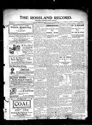   Rossland Evening Record 1899-10-14   , page 1