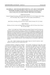 Seasonal and sex-biased survival of adult interior western screech-owls: (megascops kennicottii macfarlanei) in southeast British Columbia