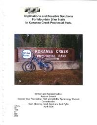 Implications and Possible Solutions for Mountain Bike Trails in Kokanee Creek Provincial Park