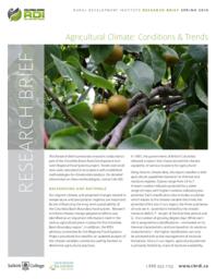 Research Brief: Agricultural Climate - Conditions and Trends
