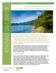Knowledge Brief: Regional Adaptation Priority Theme Summary - Low Carbon Resilience and Asset Management